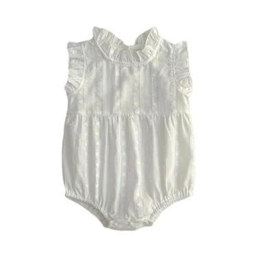 Imagem de Macacão Floral De Verão Para Bebê Menina 0-24M, Roupa De Bebê Feminina