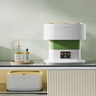 Imagem de Mini máquina de lavar portátil 16L - Lavadora compacta dobrável com desidratação, ideal para roupas de bebê, meias, roupas íntimas - perfeita para apartamentos, dormitórios, acampamento e viagens