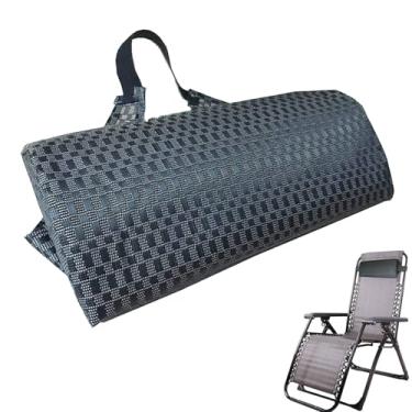 Imagem de Travesseiros de espreguiçadeira para cabeça – Almofada reclinável para encosto de cabeça com alça elástica ajustável | Almofada para encosto de cabeça à prova d'água para cadeira reclinável