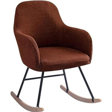 Imagem de Capas elásticas para cadeira de balanço com braços para cadeira de descanso com destaque nas costas altas - Proteja sua cadeira com capa protetora elegante para casa, quarto e sala de jantar
