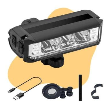 Imagem de Lanterna de Bike Farol 3 Leds Alto Brilho 900 Lúmens Com 5 Modos de Lu