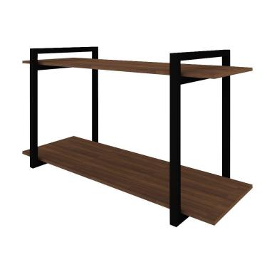 Imagem de Nicho Industrial Paris Preto E Tampo Imbuia 80 Cm