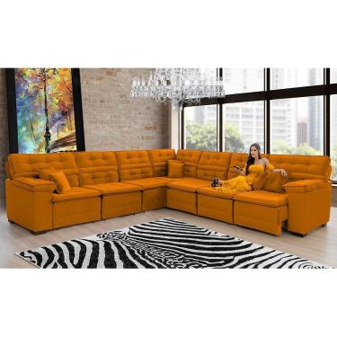 Imagem de Sofá Magno 3.77x3.97m De Canto, Retrátil E Reclinável - Terra