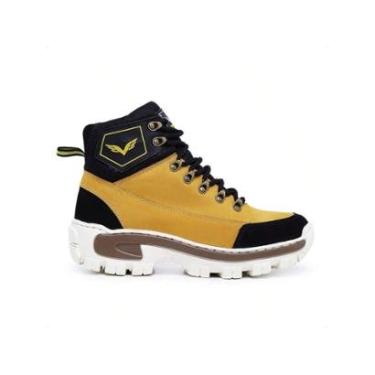 Imagem de Coturno Adventure Couro Masculino Palmilha em Gel Solado Costurado Tratorado Trilha Rapel-Masculino