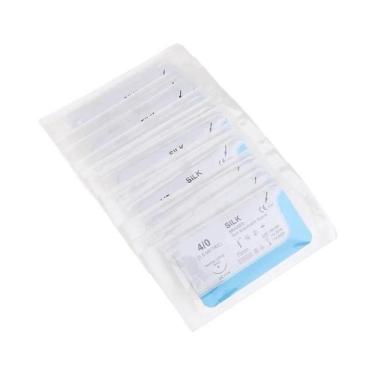 Imagem de Kit De Prática De Sutura Médica Com Agulhas Cirúrgicas Dentárias E Fio