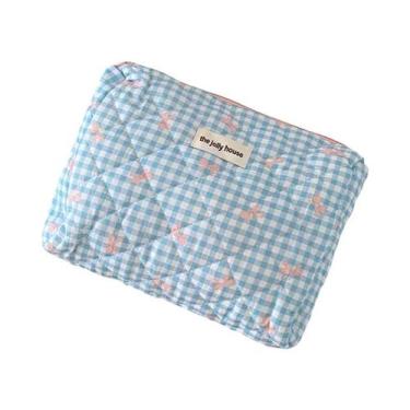 Imagem de Bolsa De Cosméticos Feminina Grande Capacidade Com Padrão De Laço Fofo
