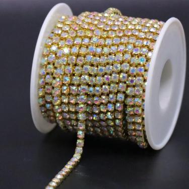 Imagem de Fita decorativa com acabamento Jerler 4,0 mm, strass de cristal, 9,1 m