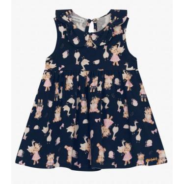 Imagem de Vestido Infantil em Cotton Leve Trick Nick Azul Marinho, 2, Azul Marin