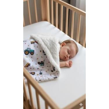 Imagem de Manta Sherpa Dupla Face Para Bebê Menino - REMI ENXOVAIS, trator