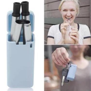 Imagem de Canudo Reutilizável Chaveiro Rosa Ecológico Desconto - Não Informada, 