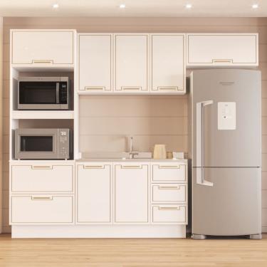 Imagem de Cozinha Modulada 4 Peças sem Pia e Rodapé Amara Politorno - Branco