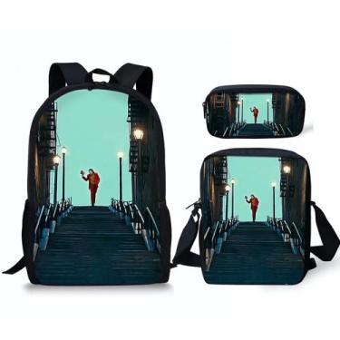 Imagem de Conjunto de mochilas Jokers Cartoon Kids School Nylon 3 unidades - Yiw