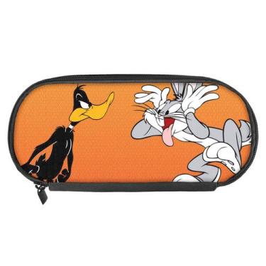 Imagem de Bolsa de lápis Bugss Bunnys de poliéster impermeável de grande capacid