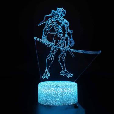 Imagem de Lâmpada de ilusão LED 3D Night Light Genji Overwatch Anime - yiweisai