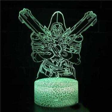 Imagem de Lâmpada de ilusão LED 3D Night Light Genji Overwatch Anime - yiweisai