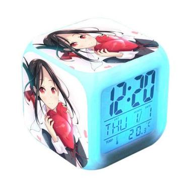 Imagem de Relógio digital LED KaguyasamaLove Is War Square Alarm C - yiweisai