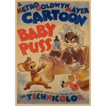 Imagem de Pôster: arte de parede, pintura decorativa, anime retrô de Tom e Jerry