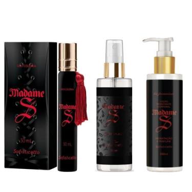 Imagem de Kit Perfume Body Splash e Loção Hidratante Madame S Feminino Hidrataçã