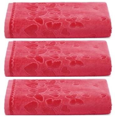 Imagem de kit 3 Toalhas de Lavabo Mãos Döhler Romance 100% Algodão Aveludada 30x