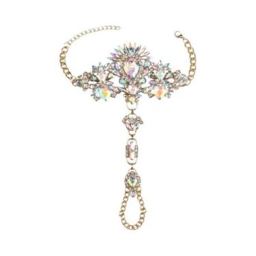 Imagem de Anel De Dedo Colorido Estilo Boho, Tornozeleira Com Cristais Falsos, A