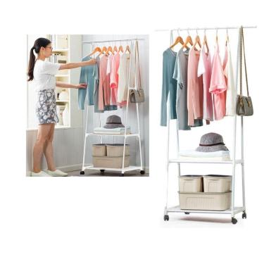 Imagem de Arara Organizadora De Roupas E Sapatos Com Rodas Closet