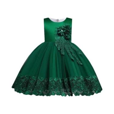 Imagem de Vestido De Festa Para Meninas Com Apliques De Renda E Flores Verão 202