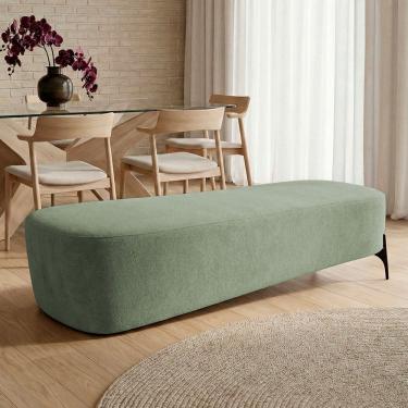Imagem de Puff Recamier Decorativo Orgânico Lavie 140cm Premium Bouclê Verde Menta - Desk Design