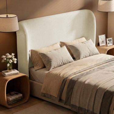 Imagem de Cabeceira Para Cama Box Queen Size Liah 160cm Bouclê Bege - Desk Design