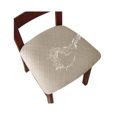 Imagem de Capa De Assento Elástica Impermeável Para Cadeira De Jantar, Almofada 