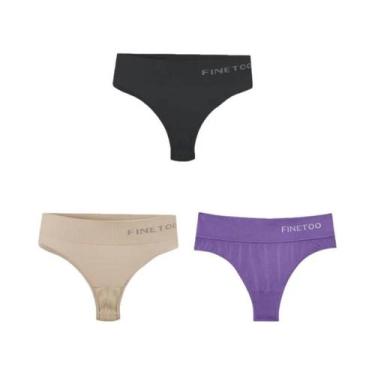 Imagem de Conjunto De 3 Calcinhas Sem Costura De Cintura Alta Tamanho Grande Par