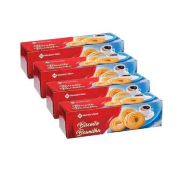 Imagem de Kit 4 Caixas Biscoito Gourmet Baunilha Members Mark 400g  Sabor Alemão