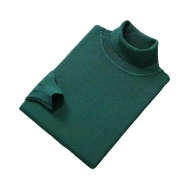 Imagem de Suéter Masculino De Gola Alta Em Mistura De Cashmere E Algodão, Pulôve