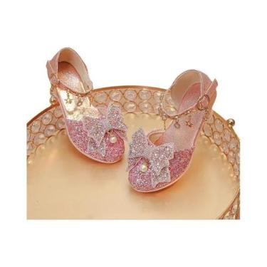 Imagem de Sapatos De Salto Alto De Couro Com Glitter E Laço Para Meninas, Ideais