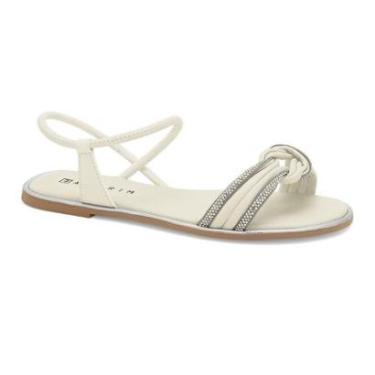 Imagem de Sandália Rasteira Feminina Ramarim Strass Detalhe Nó-Feminino