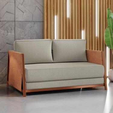 Imagem de Sofá Cama 2 Lugares M-09 Mais Decor Cobre/Linho Bege