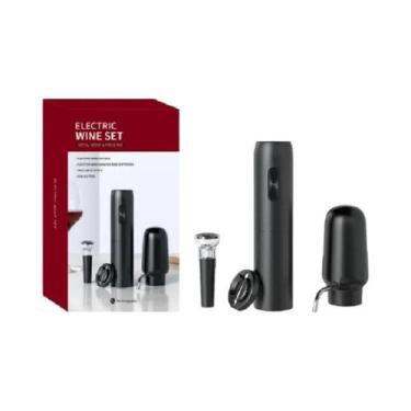 Imagem de Conjunto Abridor De Vinho Elétrico Recarregável 4 Em 1: Cortador De Lá