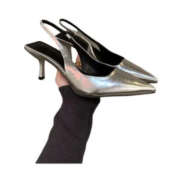 Imagem de Sandálias Femininas De Salto Alto Multicoloridas Com Faixa Elástica An