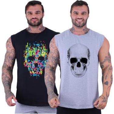 Imagem de Kit 2 Regatas Machão Longline Masculina MXD Conceito Sem Manga Treino Academia Musculaç...