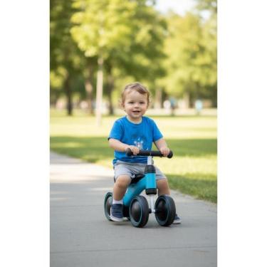 Imagem de Bicicleta Equilíbrio Infantil 4 Rodas Azul - Aprendizado Div - Congrat