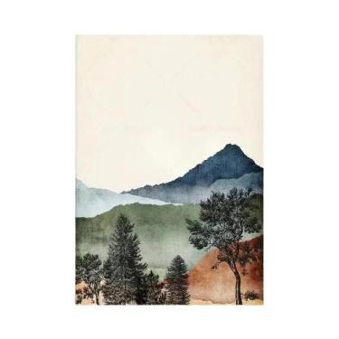 Imagem de Pintura Em Tela De Paisagem De Montanha E Floresta Em Aquarela, Arte M