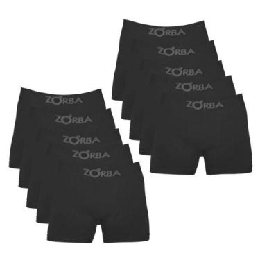 Imagem de Kit 10 Cuecas Zorba Sem Costura Em Algodão Cotton Modelo Boxer Box Alg