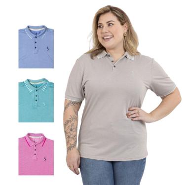 Imagem de Kit 4 Camisa Polo Feminina Plus Size Casual Elegante-Feminino