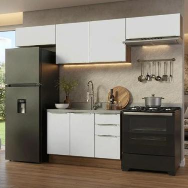 Imagem de Armário De Cozinha Completa 280 Cm Rustic/branco Veludo Lux Madesa 02 