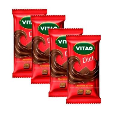 Imagem de Chocolate Diet Vitao Ao Leite 22g   Kit com quartro unidades
