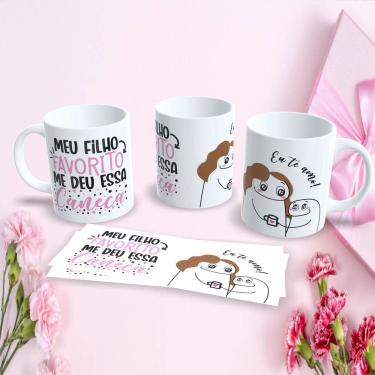 Imagem de Caneca Dia das Mães Flork Estampa 24 Presente Criativo em Porcelana 325ML Branca Outras Marcas