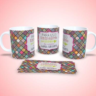 Imagem de Caneca de Porcelana Amizade Estampa 2 para Presente Decorada 325ML com Design Exclusivo...
