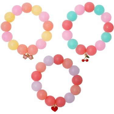 Imagem de Borracha Tris Pulseira Holic Beads com Mini Apagadores em Miçangas e Pingente de Metal...