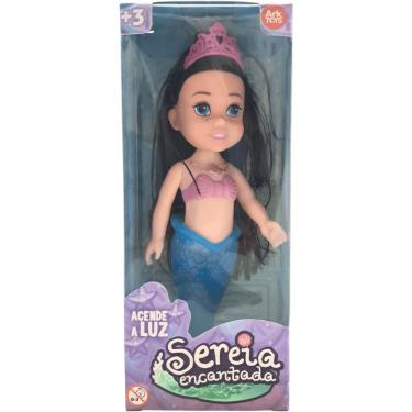 Imagem de Boneca Sereia Encantada C- Luzes Corpo Iluminado Estímulo à Criatividade Plástico Infan...