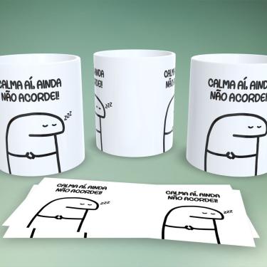 Imagem de Caneca de Porcelana Flork Frases Estampa 17 para Café Chá Ou Chocolate Quente 325ML Com...