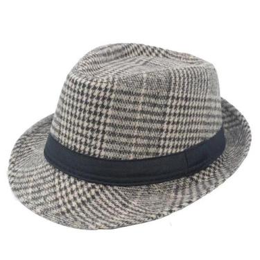 Imagem de Chapéu Jazz Xadrez Vintage Masculino - Estilo Britânico para Outono/In